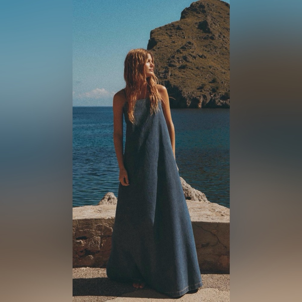 NWT- Zara denim Maxi dress
